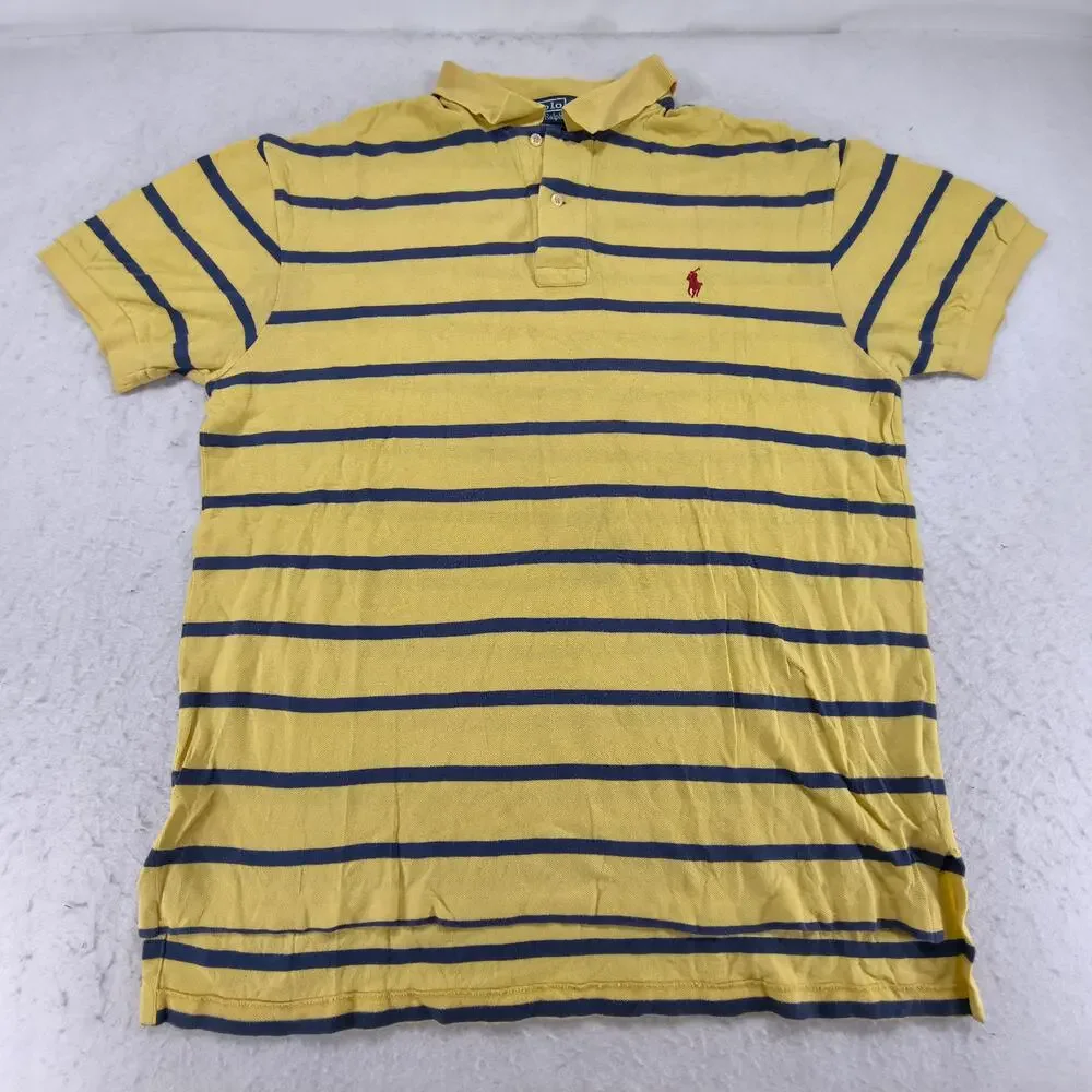 Polo by Ralph Lauren Short Sleeve Collared Polo Shirt Mens Size Large L Yellow